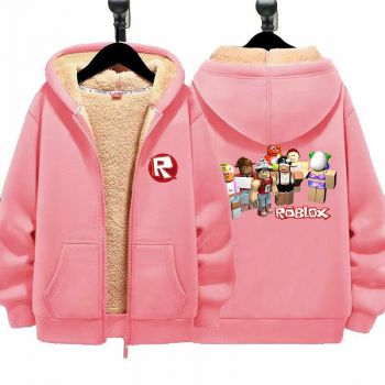 Roblox Unisex Boy's Girls Winter Warm Sherpa Lined Zip Up Sweatshirt Fleece Jacket