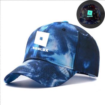 Roblox Tie-dyed Snapback Hat Adjustable Flat Bill Baseball Cap Glow in the dark