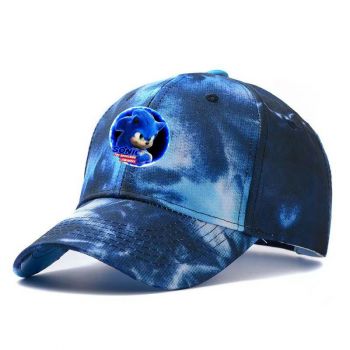 Sonic The Hedgehog Tie-dyed Snapback Hat Adjustable Flat Bill Baseball Cap