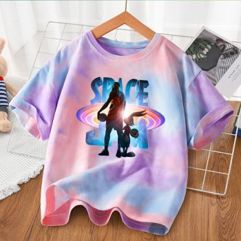 Space Jam Tie dye T-Shirt Kids Cotton Shirt 1