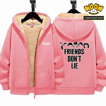 Stranger Things Boys Girls Kid's Winter Sherpa Lined Zip Up Sweatshirt Jacket Hoodie 1