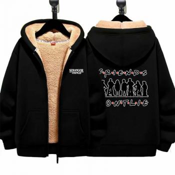 Stranger Things Unisex Boy's Girls Winter Warm Sherpa Lined Zip Up Sweatshirt Fleece 