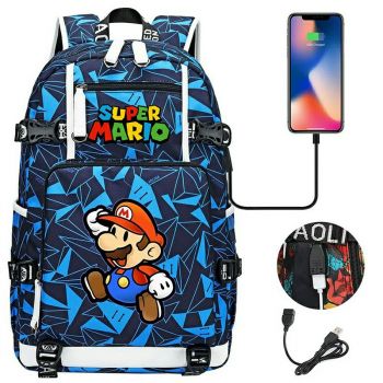 Super Mario 19 "Large Capacity Backpack 600D Waterproof Oxford