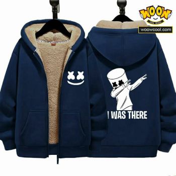 Marshmello Unisex Boy's Girls Winter Warm Sherpa Lined Zip Up Sweatshirt Fleece Jacket