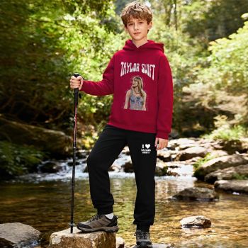 Taylor Swift Kids Hoodie Set Cartoon Print Sweatshirt Pants 2-Piece Boys Girls