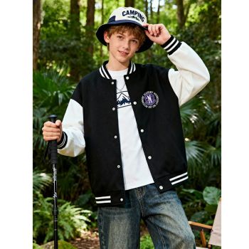 Wednesday Kids Varsity Jacket Girls Boys Baseball Jacket Bomber Coat School Jackets with Pocket
