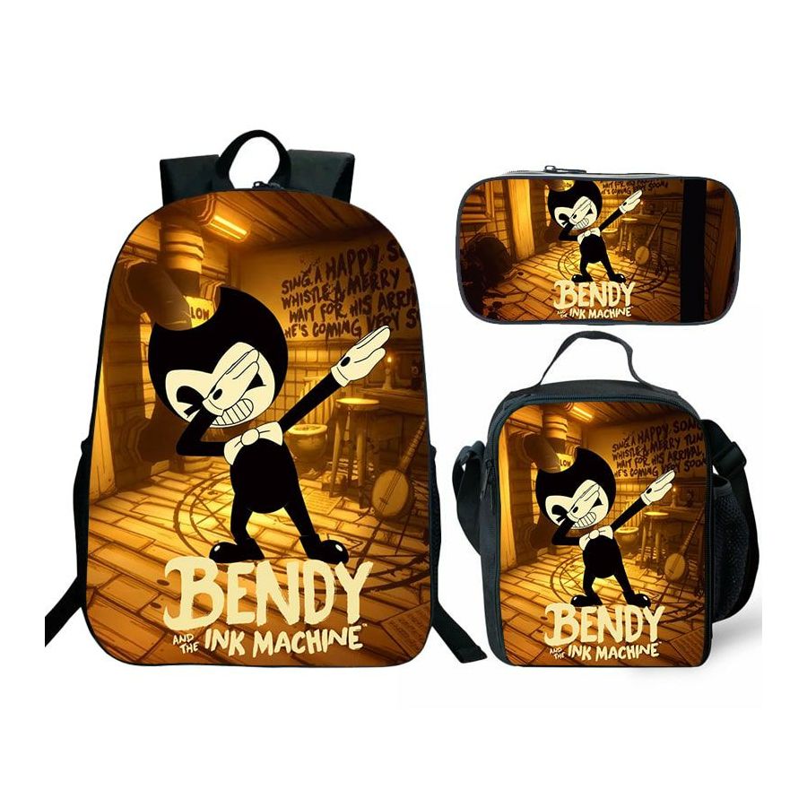 Bendy Backpack and Lunch box Bendy school bag Waterproof Bookbag Laptop bag Travel bag Kids Gifts